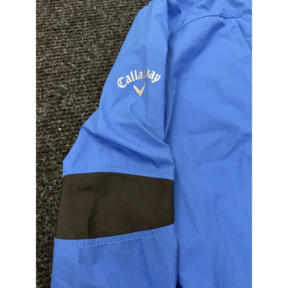 Callaway Weather Series 1/4 Zip Windbreaker Jacket Mens Small Blue Golf Pullover
